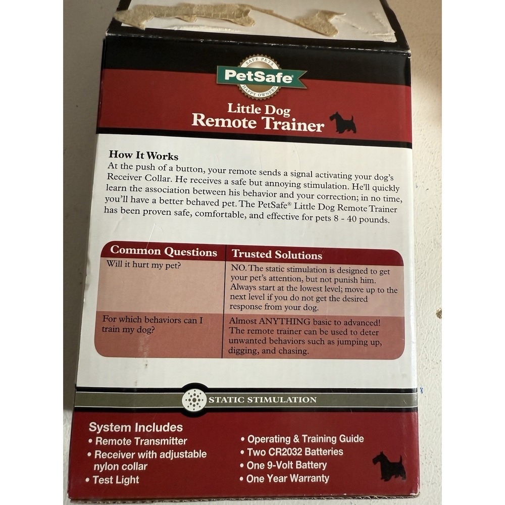 PetSafe Little Dog Remote Trainer. Static Stimulation 8-40lbs READ DESCRIPTION - Picture 3 of 3